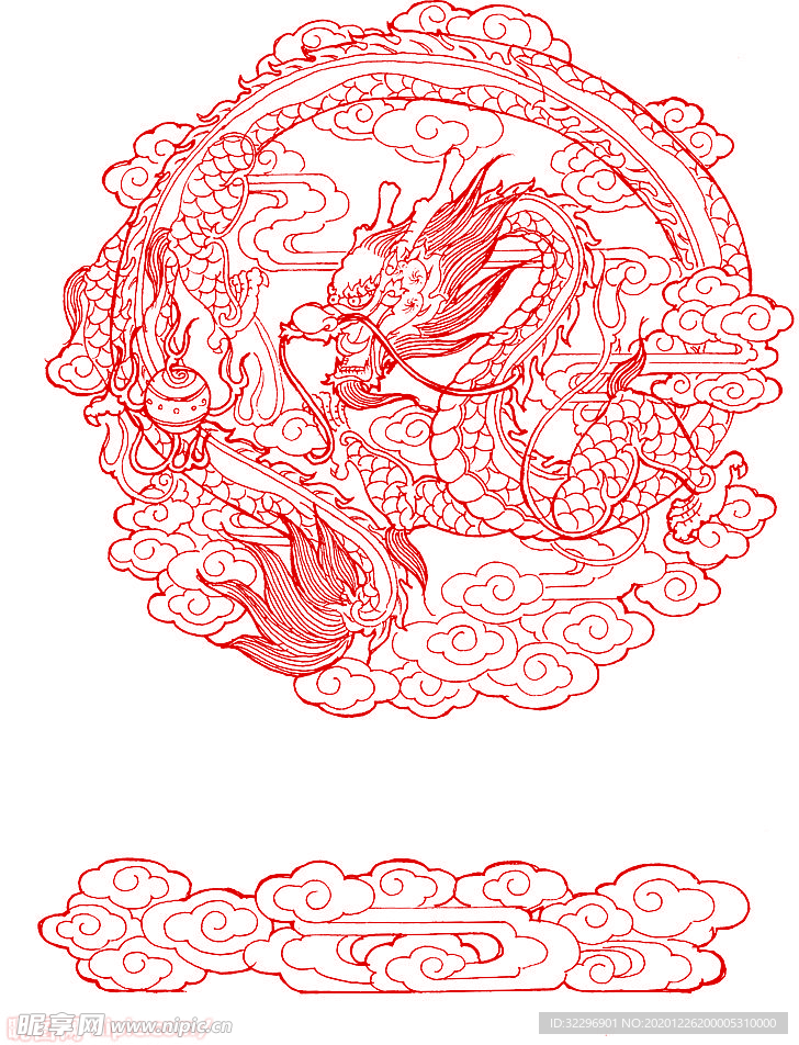 中国风金色龙元素