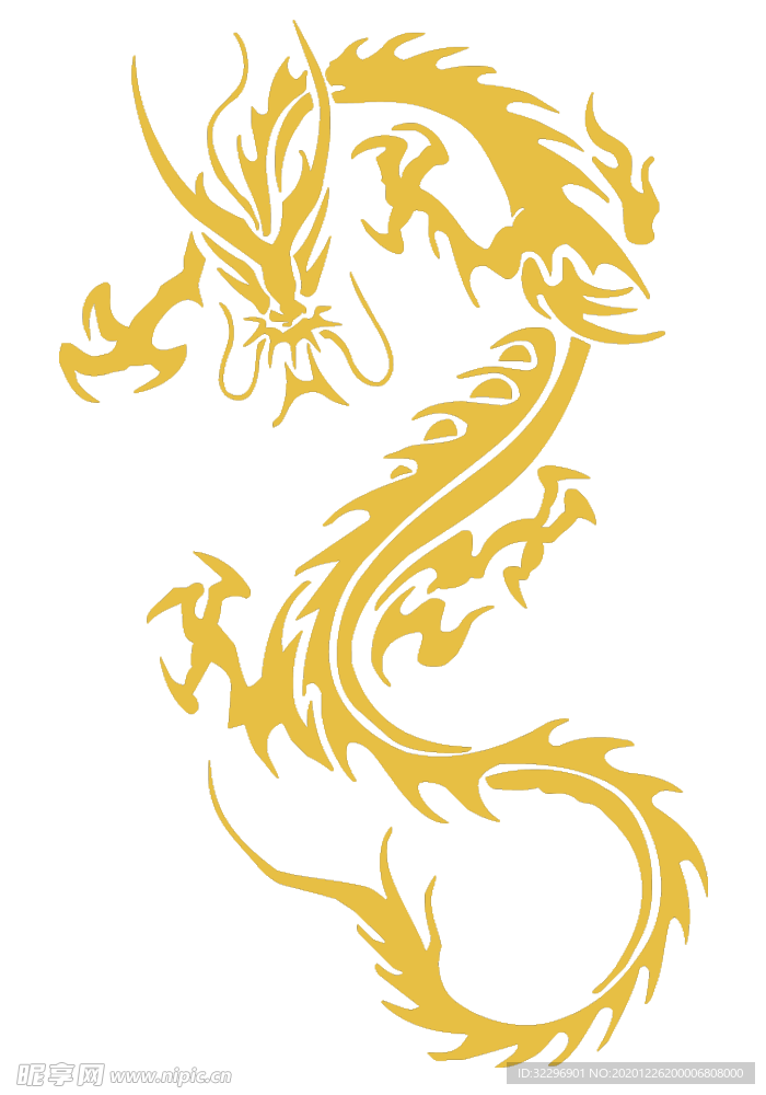 中国风金色龙元素