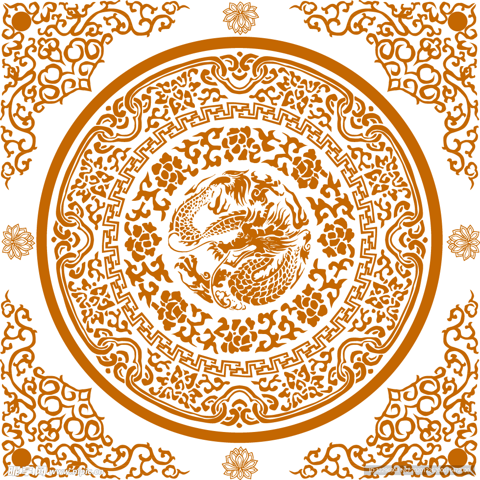 中国风金色龙元素