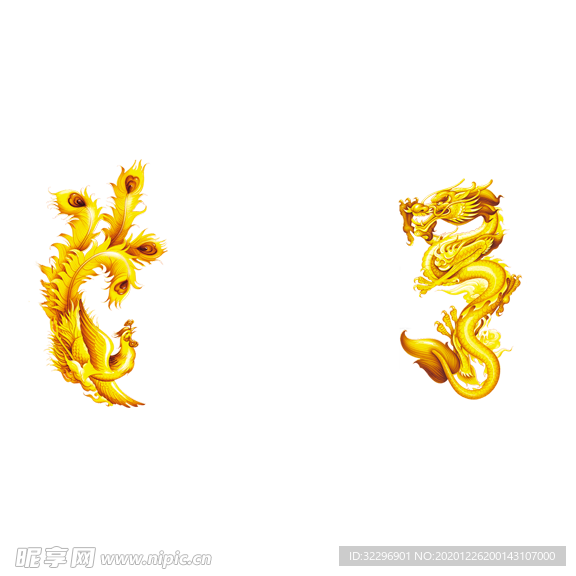 中国风金色龙元素
