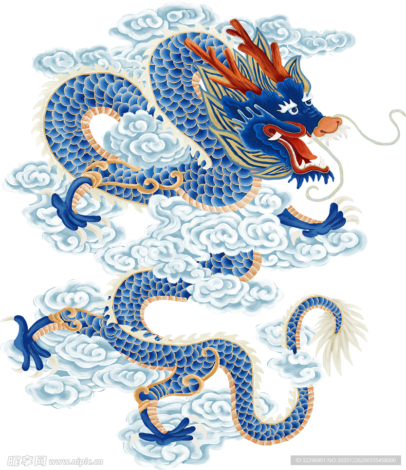 中国风金色龙元素