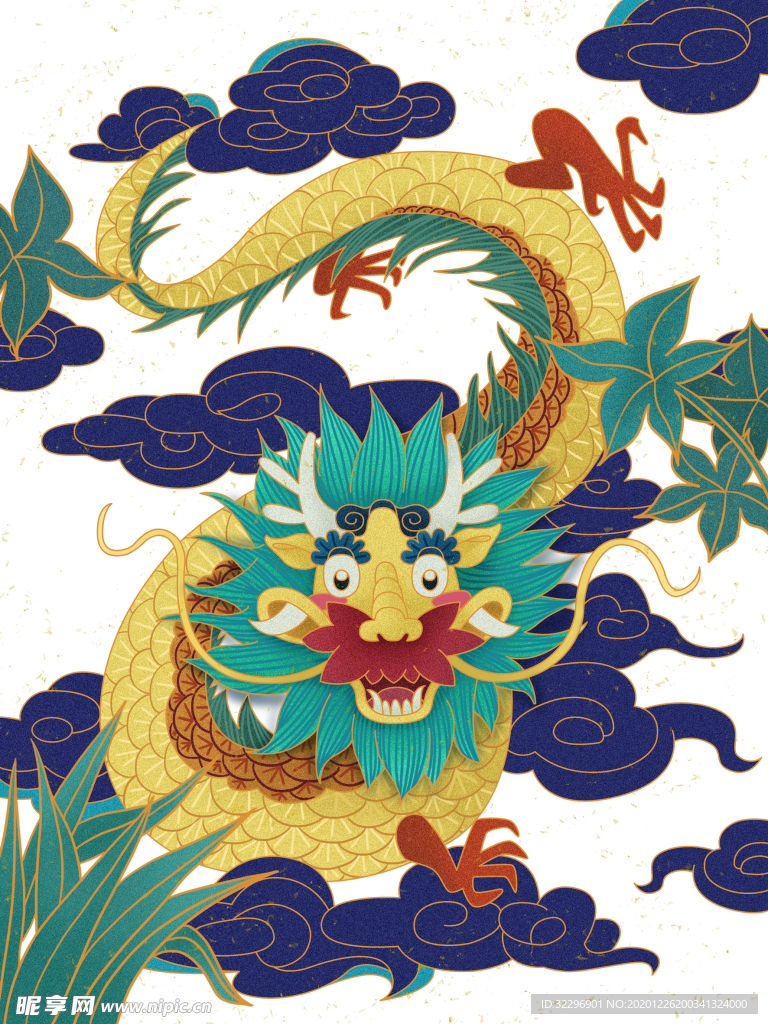 中国风金色龙元素
