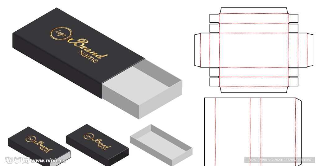 简易抽拉式纸盒包装