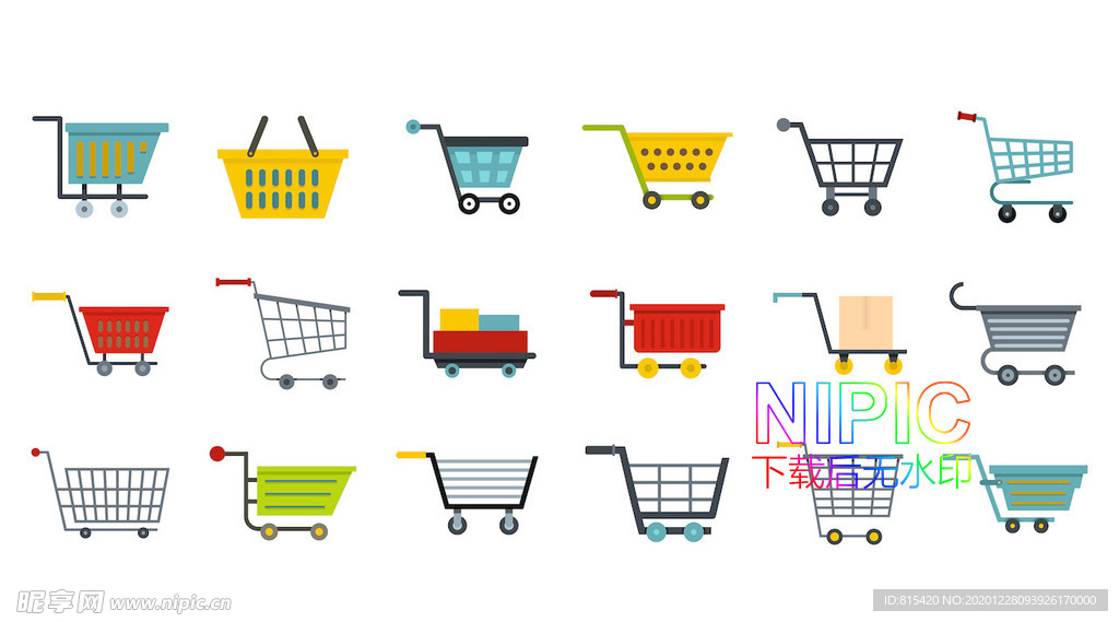 eps促销广告购物车素材图形
