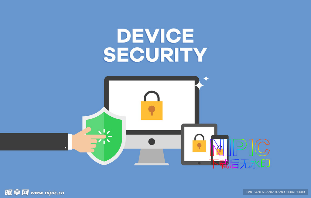 背景ai保护设备安全锁电脑