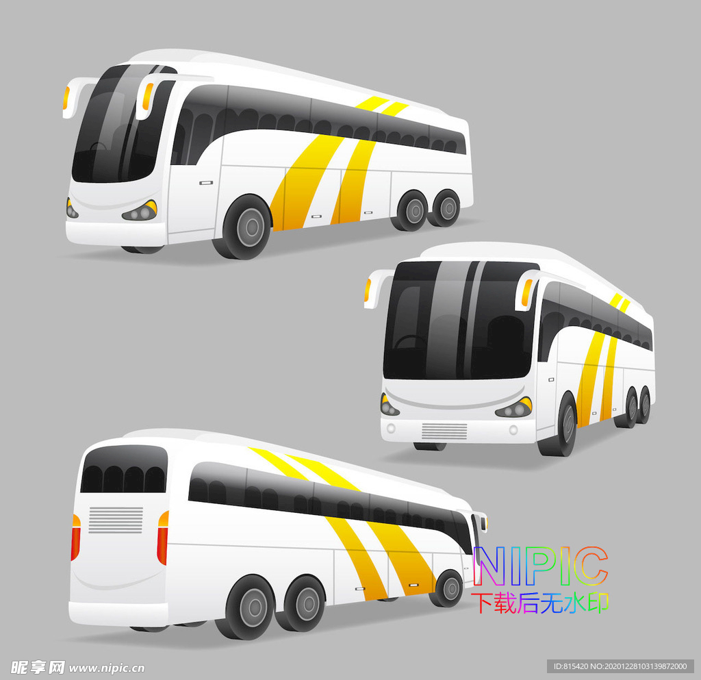 模版城市公交车格式平面图ai