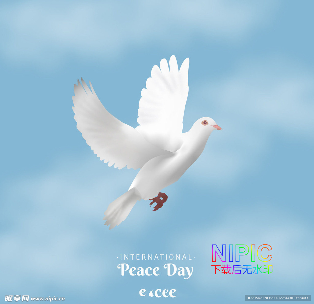 图片模板素材矢量图飞翔和平鸽