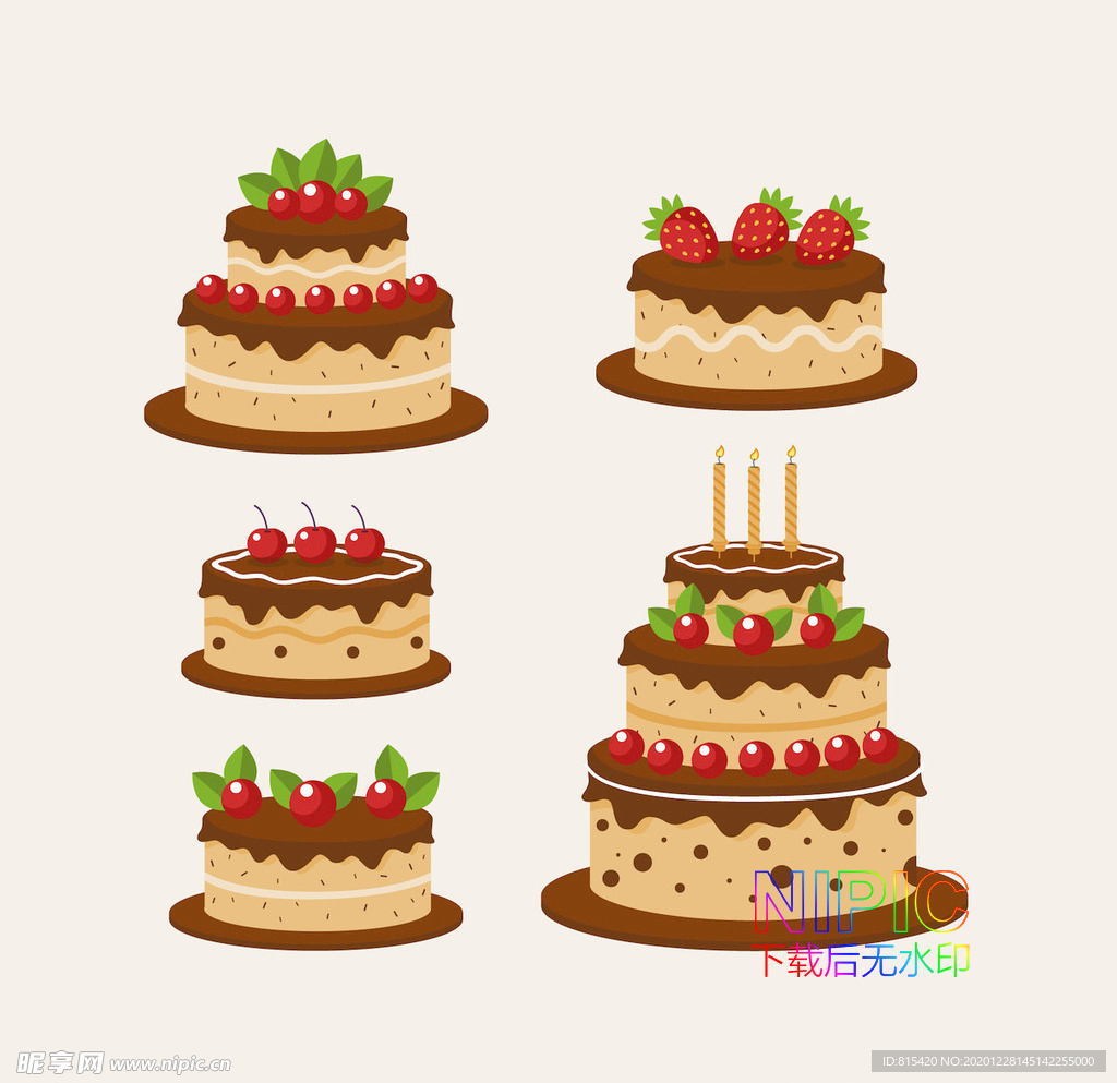 甜点卡通矢量图模板蛋糕点背景