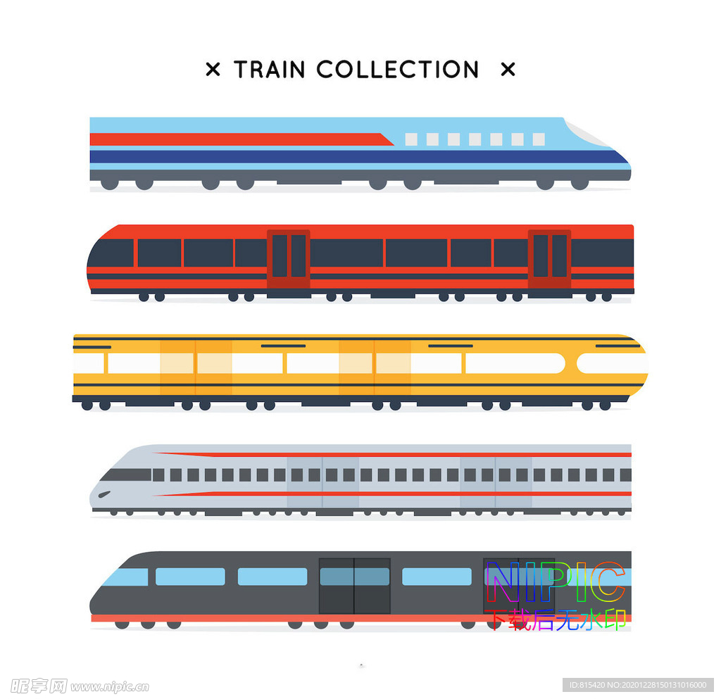 公共交通工具图形素材矢量卡通