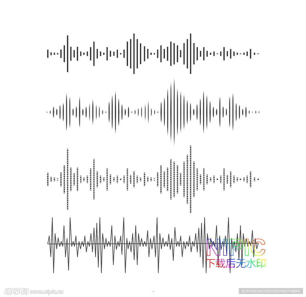 超声波音频eps矢量波浪图形