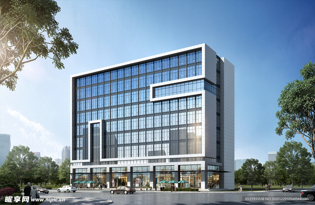 办公楼厂房工业园区园区效果图