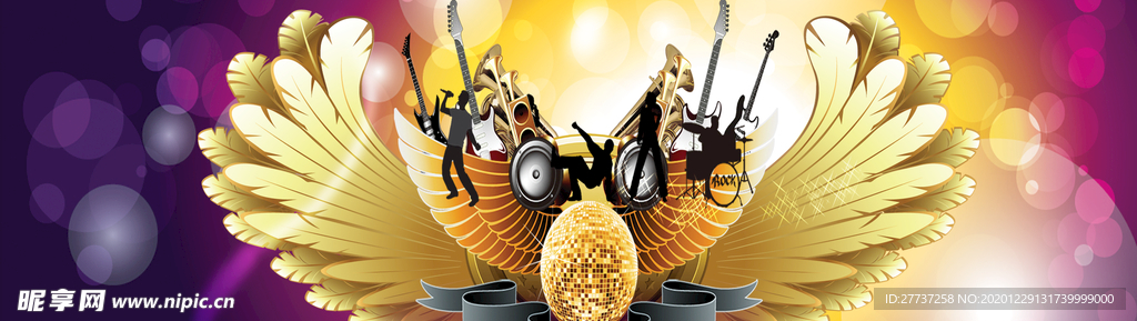 光效梦幻翅膀麦克风典礼背景