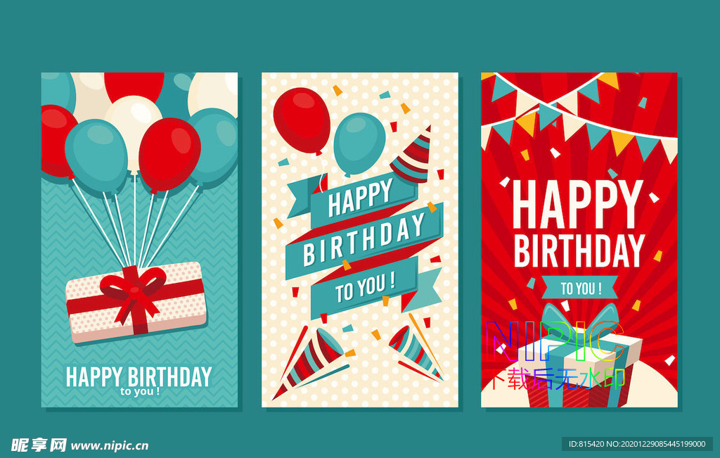 ai图形生日快乐eps单页