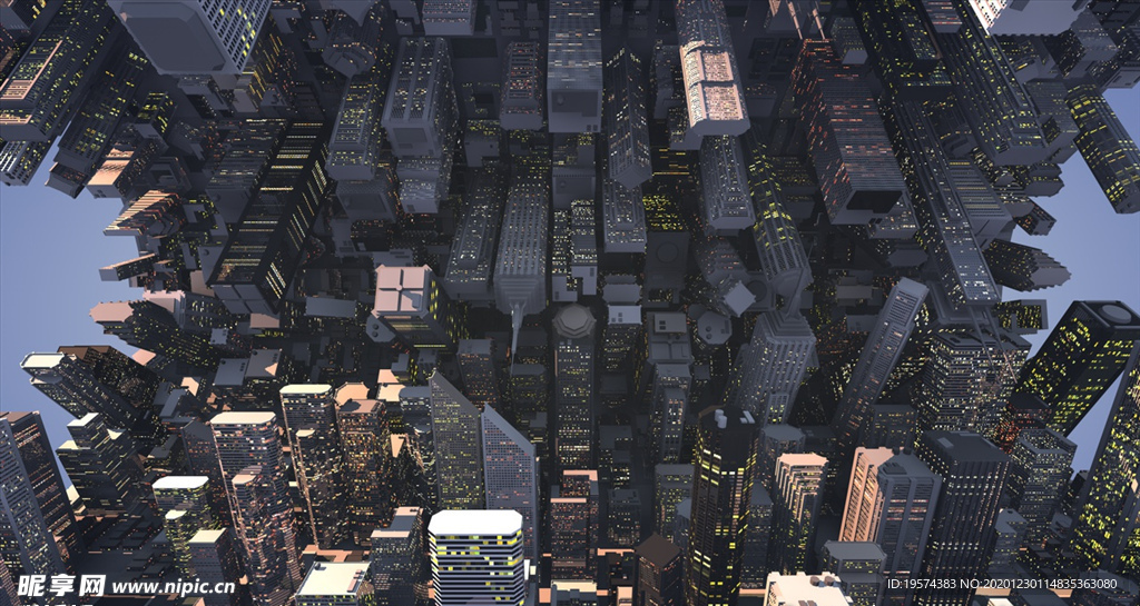 C4D 模型盗梦城市楼房空间