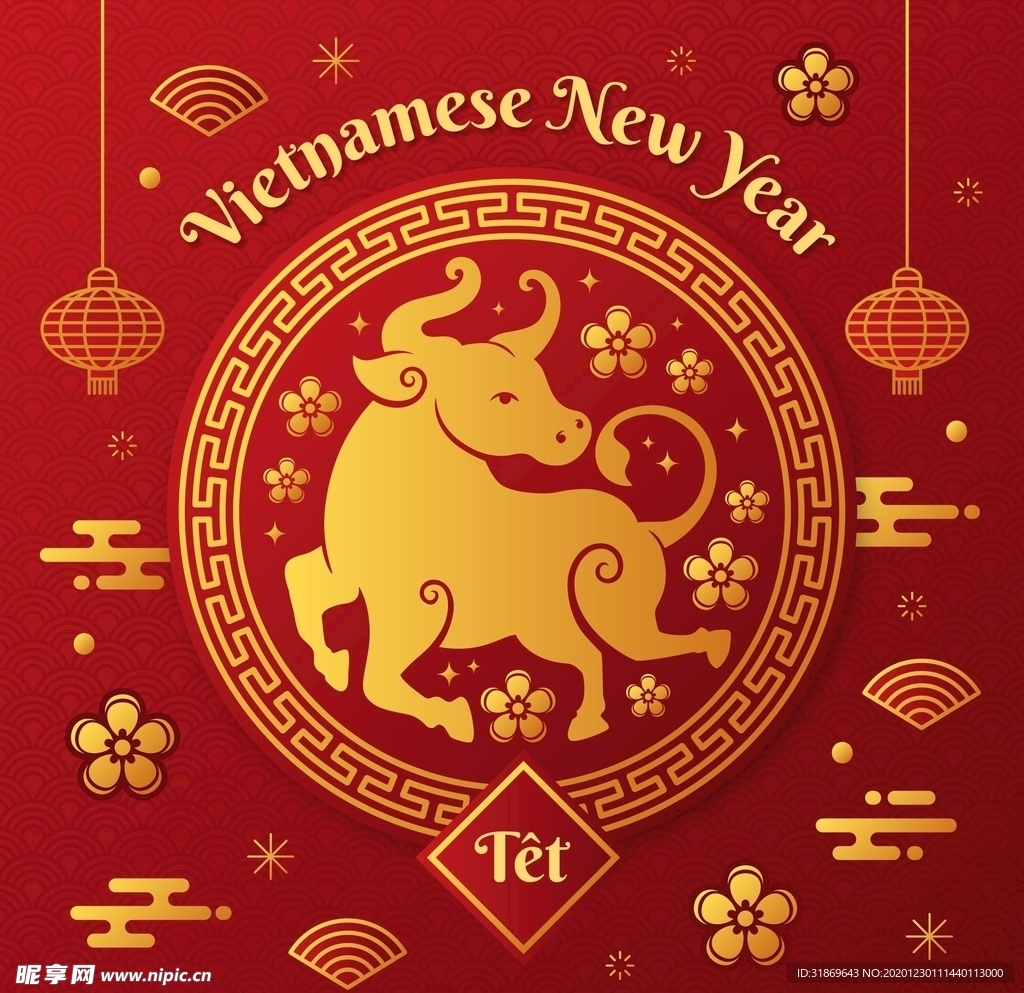 牛 新年展板背景