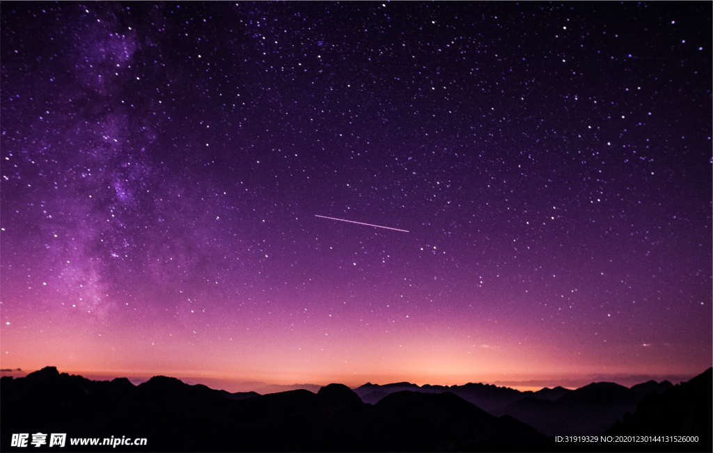 全景 摄影 流星 轮廓