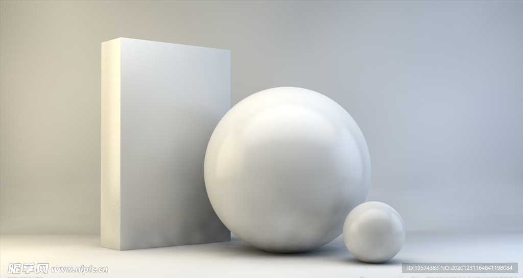 C4D 模型白色场景背景