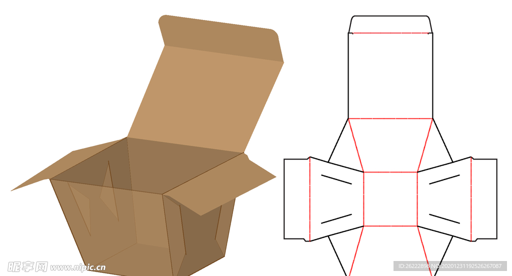 简易梯形侧插式纸盒包装