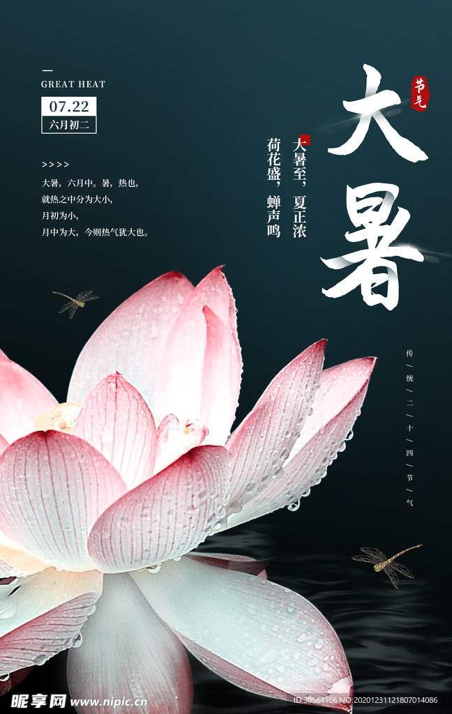 大暑节气传统活动宣传海报素材