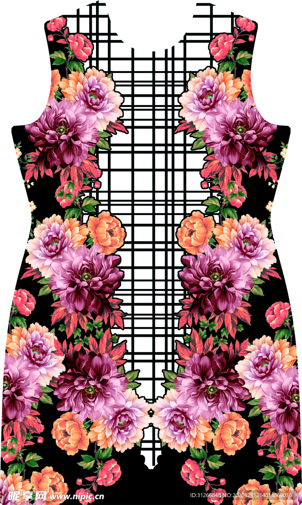 欧美裁片  复古  手绘花