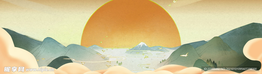 中国风 水墨 喜庆背景