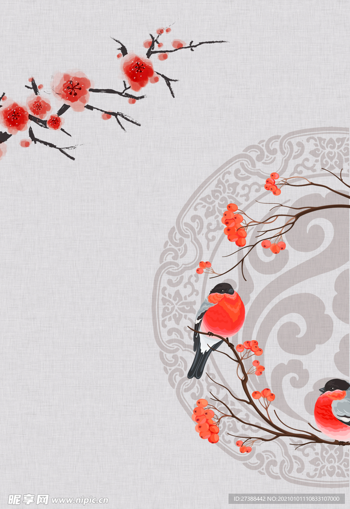 中国风 水墨 喜庆背景图片