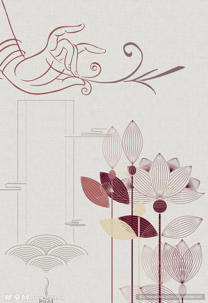 中国风 水墨 喜庆背景图片