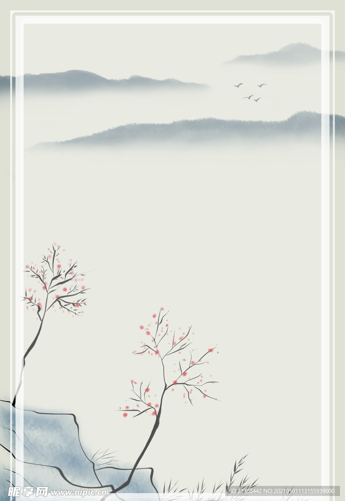 中国风 水墨 喜庆背景图片