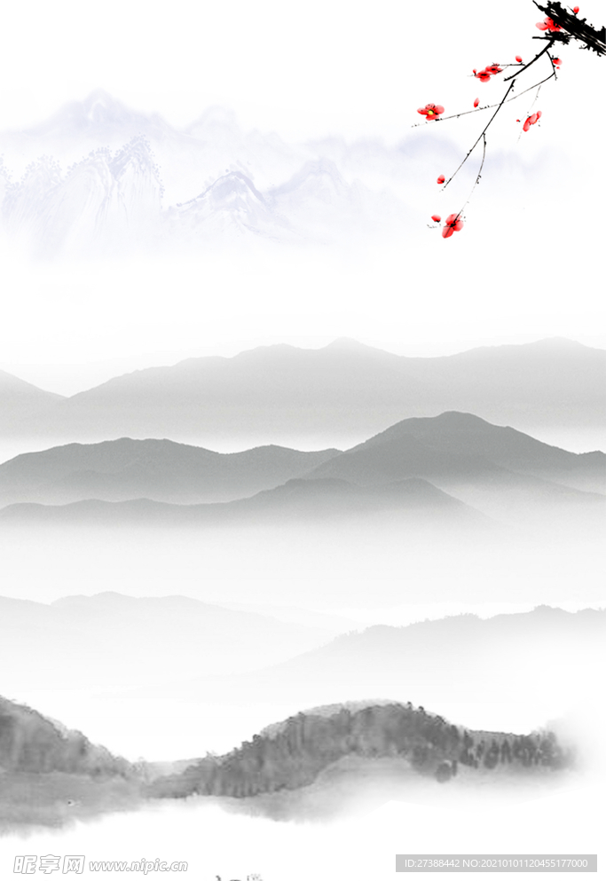 中国风 水墨 喜庆背景图片