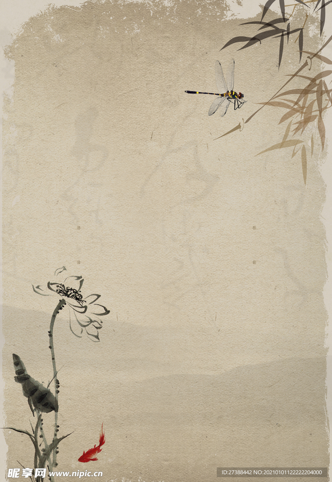 中国风 水墨 喜庆背景图片