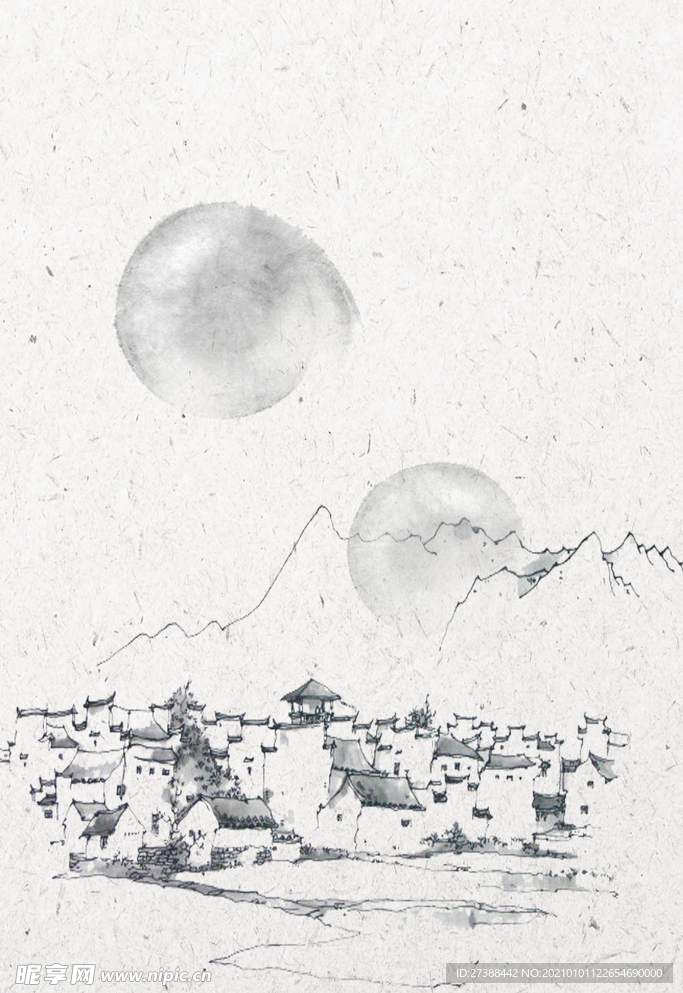 中国风 水墨 喜庆背景图片