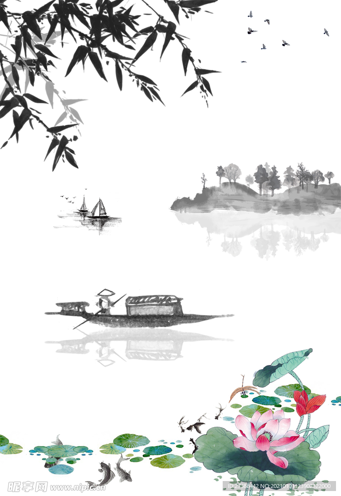 中国风 水墨 喜庆背景