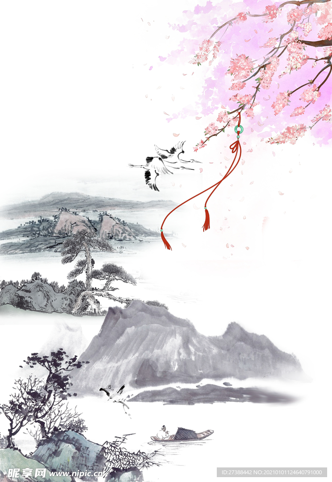 中国风 水墨 喜庆背景