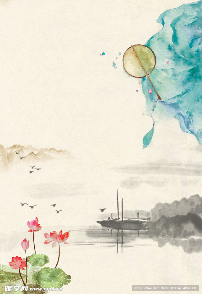 中国风 水墨 喜庆背景