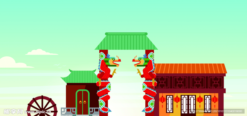 中国风 水墨 喜庆背景