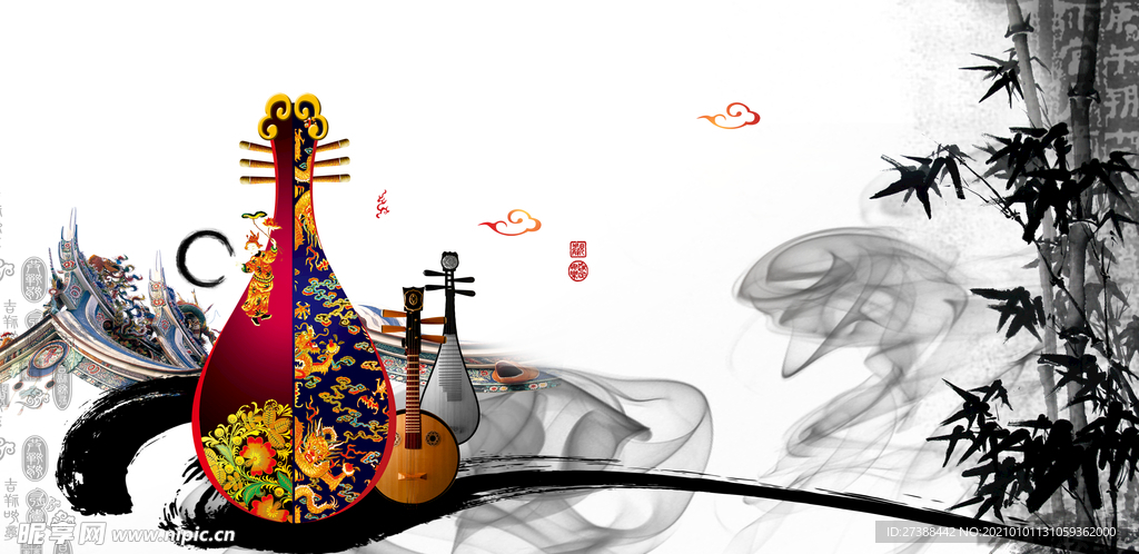 中国风 水墨 喜庆背景