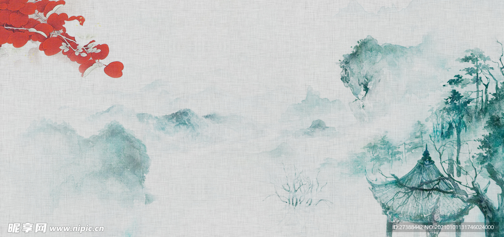 中国风 水墨 喜庆背景