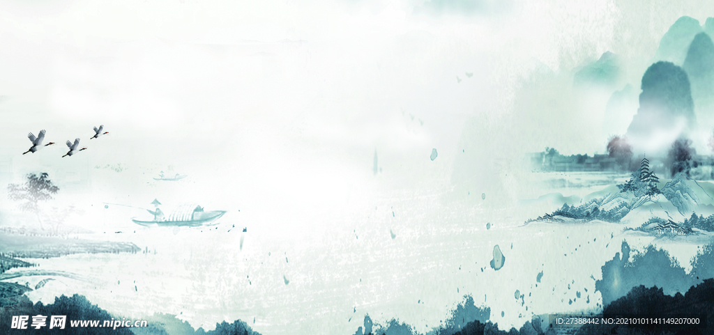 中国风 水墨 喜庆背景