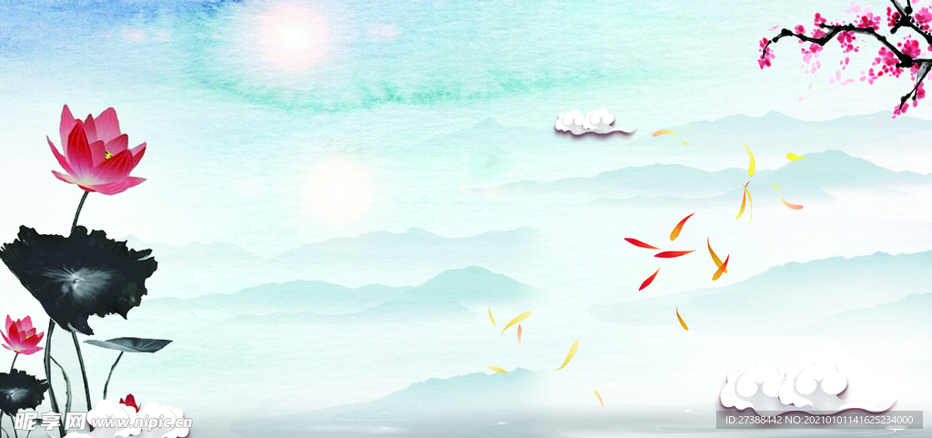 中国风 水墨 喜庆背景