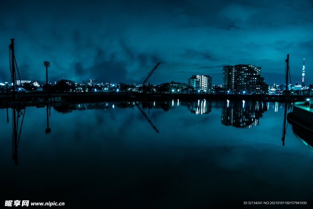 夜晚城市 工业城市