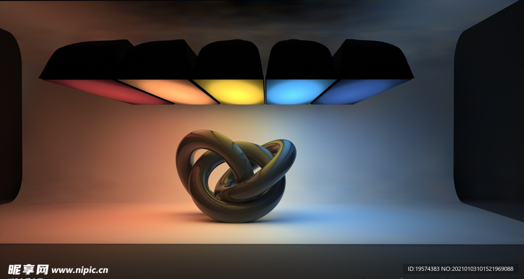 C4D 模型摄影棚产品场景布光