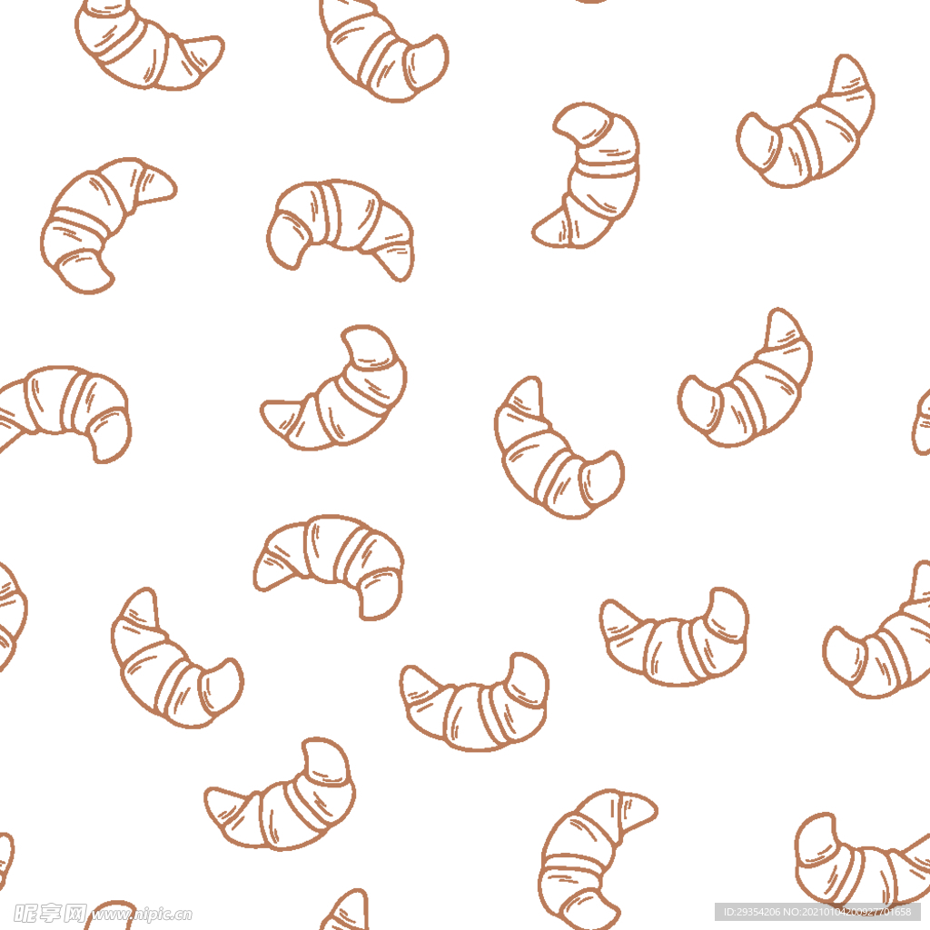 手绘素材牛角包图形图片