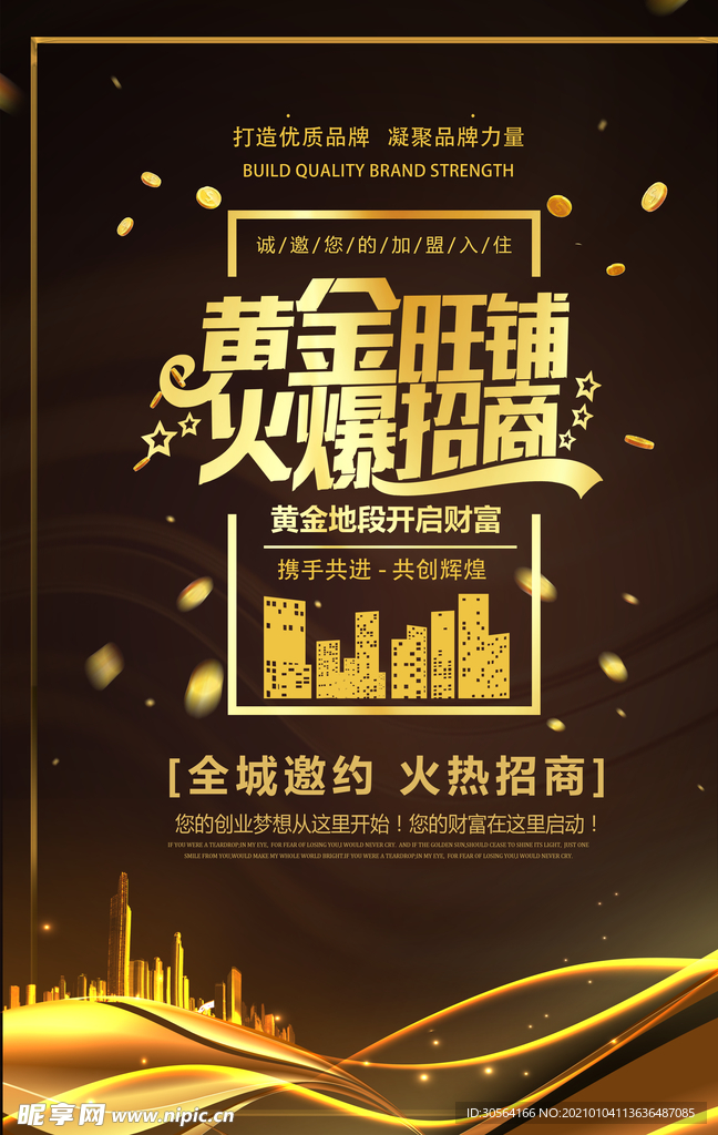 黄金旺铺地产活动宣传海报素材