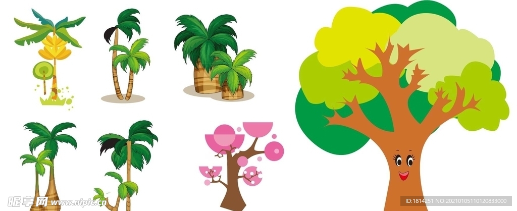 卡通树 椰子树