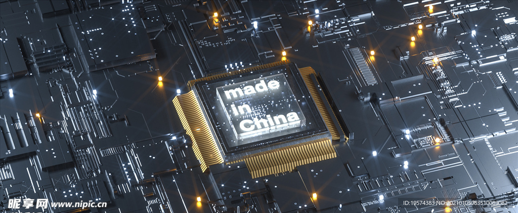 C4D模型电子芯片
