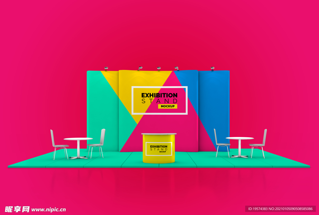 炫彩展厅场景展示设计样机