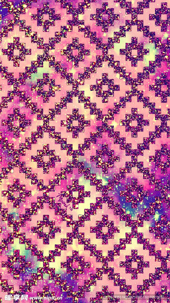 闪粉粉色红色格子亮片纹理底纹
