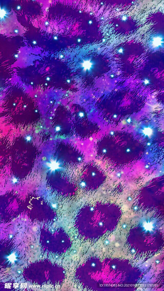 紫色星空豹纹纹理底纹