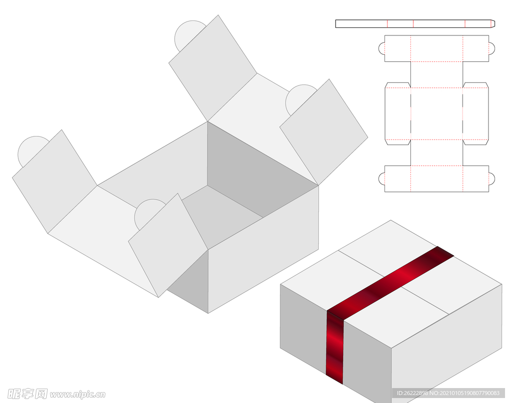 创意衣柜双开式纸盒包装