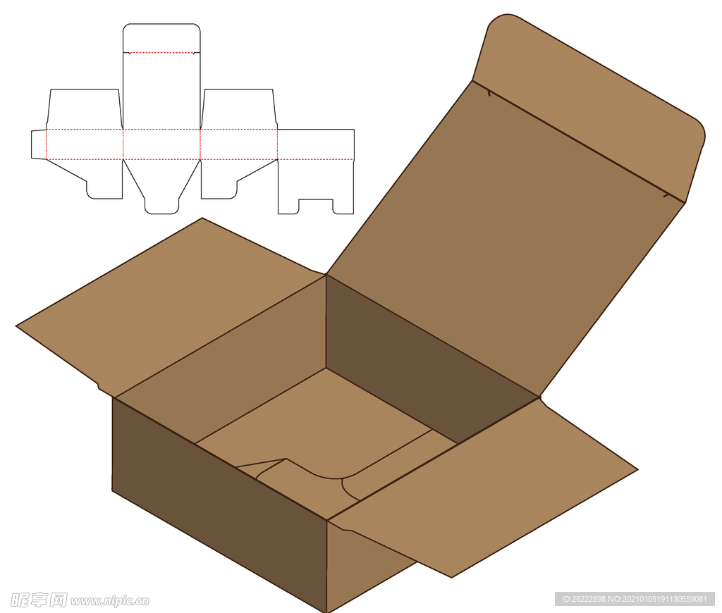 无胶完全折合式纸盒包装